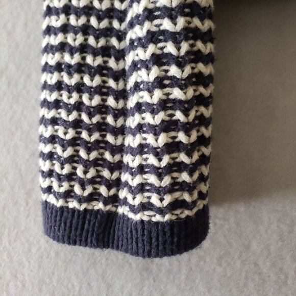 Boston Proper Womens Navy White Cardigan Sweater Size S 60 Cotton 40 Acrylic EUC - Picture 7 of 10